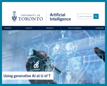 Artificial Intelligence website at U of T